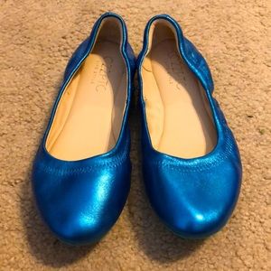Custom hand painted Sapphire blue flats